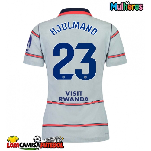 Camisa de Futebol Atletico Madrid Morten Hjulmand #23 Equipamento Alternativo Mulheres 2026-27 Manga Curta